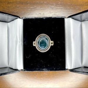 Sterling Silver & Green Agate Ring